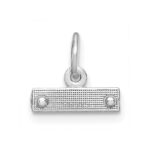 Sterling Silver Rhodium-plated Diamond-cut #Top Charm - Image 4