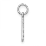 Sterling Silver Rhodium-plated Diamond-cut #0 Charm - Image 2