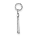 Sterling Silver Rhodium-plated Small Diamond-cut #00 Charm - Image 2