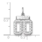 Sterling Silver Rhodium-plated Small Diamond-cut #00 Charm - Image 3