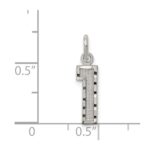 Sterling Silver Rhodium-plated Diamond-cut #1 Charm - Image 3