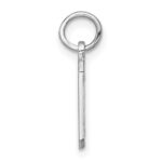 Sterling Silver Rhodium-plated Diamond-cut #6 Charm - Image 2