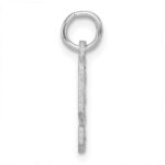 Sterling Silver Rhodium-plated Diamond-cut #9 Charm - Image 2