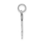 Sterling Silver Rhodium-plated Diamond-cut #14 Charm - Image 2