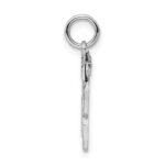Sterling Silver Rhodium-plated Diamond-cut #18 Charm - Image 2