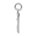 Sterling Silver Rhodium-plated Diamond-cut #20 Charm - Image 2