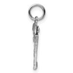Sterling Silver Rhodium-plated Diamond-cut #27 Charm - Image 2