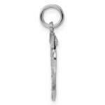 Sterling Silver Rhodium-plated Diamond-cut #42 Charm - Image 2