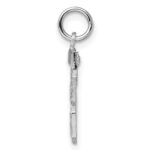 Sterling Silver Rhodium-plated Diamond-cut #68 Charm - Image 2