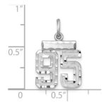 Sterling Silver Rhodium-plated Diamond-cut #95 Charm - Image 2
