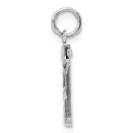 Sterling Silver Rhodium-plated Diamond-cut #99 Charm - Image 2
