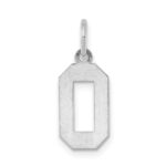 Sterling Silver/Rhodium-plated Polished Number 0 Charm - Image 4