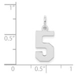 Sterling Silver/Rhodium-plated Polished Number 5 Charm - Image 3