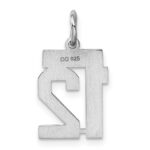 Sterling Silver/Rhodium-plated Polished Number 12 Charm - Image 3