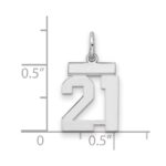 Sterling Silver/Rhodium-plated Polished Number 21 Charm - Image 2