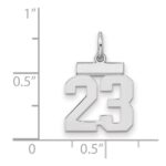 Sterling Silver/Rhodium-plated Polished Number 23 Charm - Image 2