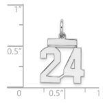 Sterling Silver/Rhodium-plated Polished Number 24 Charm - Image 3