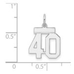 Sterling Silver/Rhodium-plated Polished Number 40 Charm - Image 3