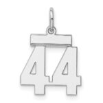 Sterling Silver/Rhodium-plated Polished Number 44 Charm