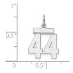 Sterling Silver/Rhodium-plated Polished Number 44 Charm - Image 3