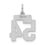 Sterling Silver/Rhodium-plated Polished Number 54 Charm - Image 4