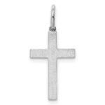 Sterling Silver Rhodium-plated Laser Designed Cross Charm - Image 4