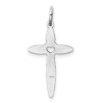 Sterling Silver Rhodium-plated Laser Designed Cross Pendant - Image 4