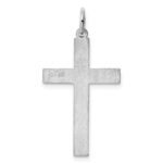 Sterling Silver Rhodium-plated Laser Designed Cross Pendant - Image 4