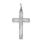 Sterling Silver Rhodium-plated Laser Designed Cross Pendant