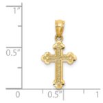 14k Small Budded Cross Charm - Image 3