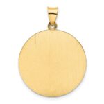 14k Polished and Satin Hollow Saint Christopher Medal Round Pendant - Image 3