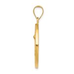 14k Polished and Satin Hollow St. Michael Medal Round Pendant - Image 2