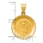 14k Polished and Satin Hollow Our Guardian Angel Medal Charm - Image 3