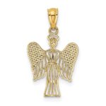 14k and White Rhodium Filigree Angel Pendant - Image 3