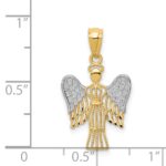 14k and White Rhodium Filigree Angel Pendant - Image 4