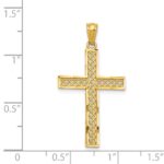 14k Diamond-cut Filigree Cross Pendant - Image 4