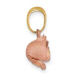 14k with Rose-tone Rhodium Brushed Rose Flower Pendant - Image 2