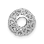14k White Gold Diamond-cut Filigree Ball Chain Slide - Image 4