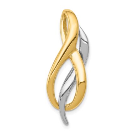 14K Two-Tone Slide Fits up to 4mm Regular/8mm Fancy or Reversible Omega