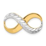 14K with Rhodium Diamond-cut Infinity Slide Fits up to 4mm Fancy or Reversible Omega Only