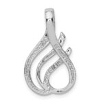 14k White Gold Polished Slide Fits up to 4mm Regular/6mm Fancy or Reversible Omega - Image 4