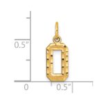 14k Small Brushed Diamond-cut Number 0 Charm - Image 4