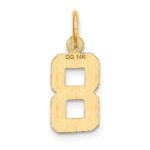 14k Small Brushed Diamond-cut Number 8 Charm - Image 3