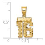 14k Small Brushed Diamond-cut Number 16 Charm - Image 3