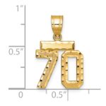 14k Small Brushed Diamond-cut Number 70 Charm - Image 2