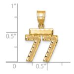 14k Small Brushed Diamond-cut Number 77 Charm - Image 2