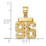14k Small Brushed Diamond-cut Number 96 Charm - Image 3