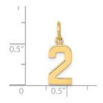 14k Small Polished Number 2 Charm - Image 4