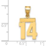 14k Small Polished Number 14 Charm - Image 2