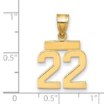 14k Small Polished Number 22 Charm - Image 2